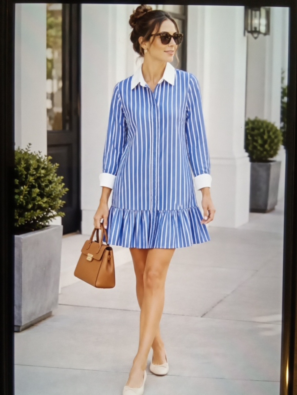 J Crew Tiered Shirt Dress In Cotton Poplin Mini Belted Ruffle Hem Preppy Nautica